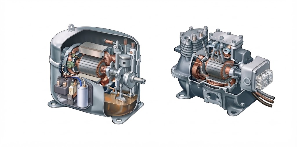 Sistemi di avviamento compressore monofase e compressore trifase